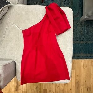 Elegant Red One-Shoulder Dress